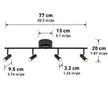 LED Lights TRK4ER-RN - 4-light Integrated LED Track Light920 LUMENS 3000 K