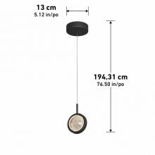 LED Lights PDT1-AVC-BL - PENDANT BLACK 1L 3CCT450 LUMENS 3000 K - 4000 K - 5000 K