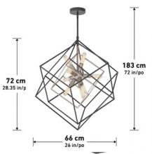 LED Lights CHMP-BN - 9-light Chandelier w/o bulbs Brushed Nickel N/A: Bulb type T8/E12  N/A