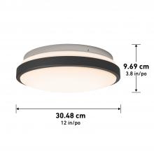 LED Lights FM-ORC-BL - Black 12" LED-int. FM CCT Energy Star1950 LUMENS 2700K-3500K-4500K