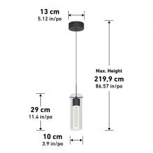 LED Lights OME1LB-BL - 1-light Integrated LED Pendant Black450 LUMENS 3000 K