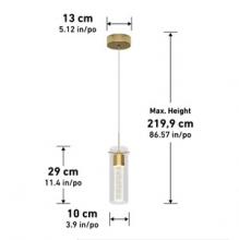 LED Lights OME1LB-GD - 1-light Integrated LED Pendant Gold450 LUMENS 3000 K