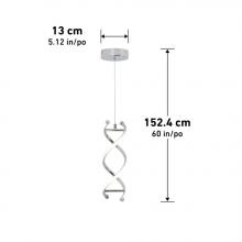 LED Lights PDT-DN-CR - Integrated LED Pendant Chrome 1000 LUMENS 3000 K