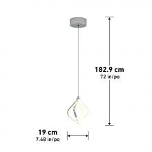 LED Lights PDT1-AX - Integrated LED Pendant Chrome 1100 LUMENS 3000 K