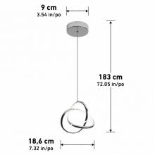 LED Lights PDT1-ZEC-CR - 1L pendant 3CCT Chrome 700 LUMENS 3000 K - 4000 K - 5000 K