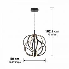 LED Lights PDT-MD-BL - Integrated LED Pendant in Black2000 LUMENS 3000 K