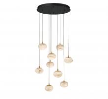 Lib & Co. CA 12121-02 - Calcolo, 9 Light Round LED Chandelier, Matte Black