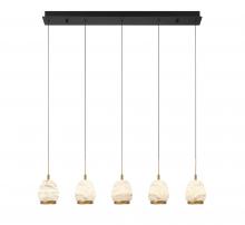 Lib & Co. CA 12141-02 - Lucidata, 5 Light Linear LED Chandelier, Matte Black