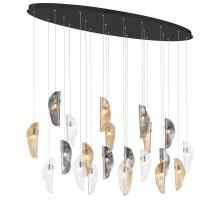 Lib & Co. CA 12220-023-02 - Sorrento, 22 Light Oval LED Chandelier, Mixed, Black Canopy