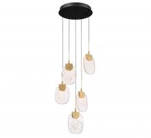 Lib & Co. CA 12297-02 - Castelo, 5 Light Round LED Chandelier, Matte Black