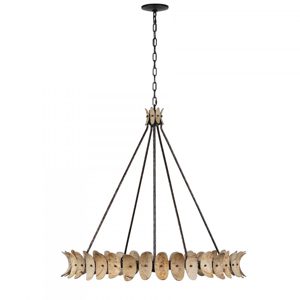 Monarch 8-Light Chandelier in Champagne Mist with Coconut Shell by Breegan Jane