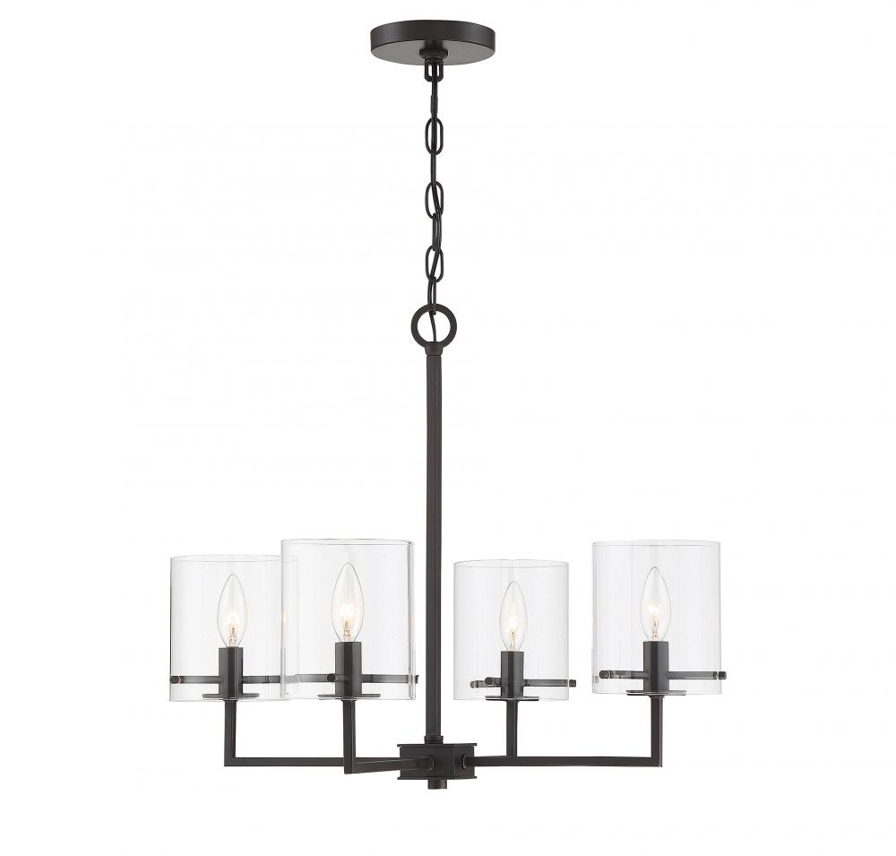 4-light Chandelier In Oil Rubbed Bronze