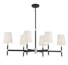 Savoy House 1-1631-6-173 - Brody 6-Light Linear Chandelier in Matte Black with Polished Nickel Accents