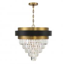 Savoy House 1-1669-4-143 - Marquise 4-Light Chandelier in Matte Black with Warm Brass Accents