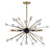 Savoy House 1-1857-6-62 - Ariel 6-Light Chandelier in Como Black with Gold Accents