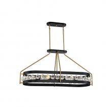 Savoy House 1-191-6-143 - Edina 6-Light Oval Chandelier in Matte Black with Warm Brass Accents
