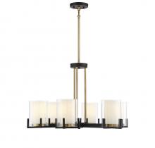 Savoy House 1-1976-6-143 - Eaton 6-Light Chandelier in Matte Black with Warm Brass Accents