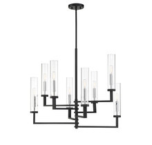 Savoy House 1-2139-8-67 - Folsom 8-Light Adjustable Chandelier in Matte Black with Polished Chrome Accents
