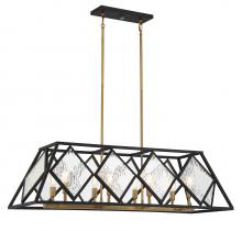 Savoy House 1-5404-8-79 - Capella 8-Light Linear Chandelier in English Bronze and Warm Brass
