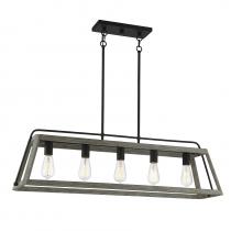 Savoy House 1-8892-5-101 - Hasting 5-Light Linear Chandelier in Noblewood with Iron