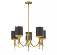 Savoy House 1-9945-5-143 - Quincy 5-Light Chandelier in Matte Black with Warm Brass Accents