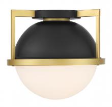 Savoy House 6-4602-1-143 - Carlysle 1-Light Ceiling Light in Matte Black with Warm Brass Accents