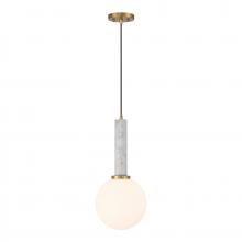 Savoy House 7-2902-1-264 - Callaway 1-Light Pendant in White Marble with Warm Brass