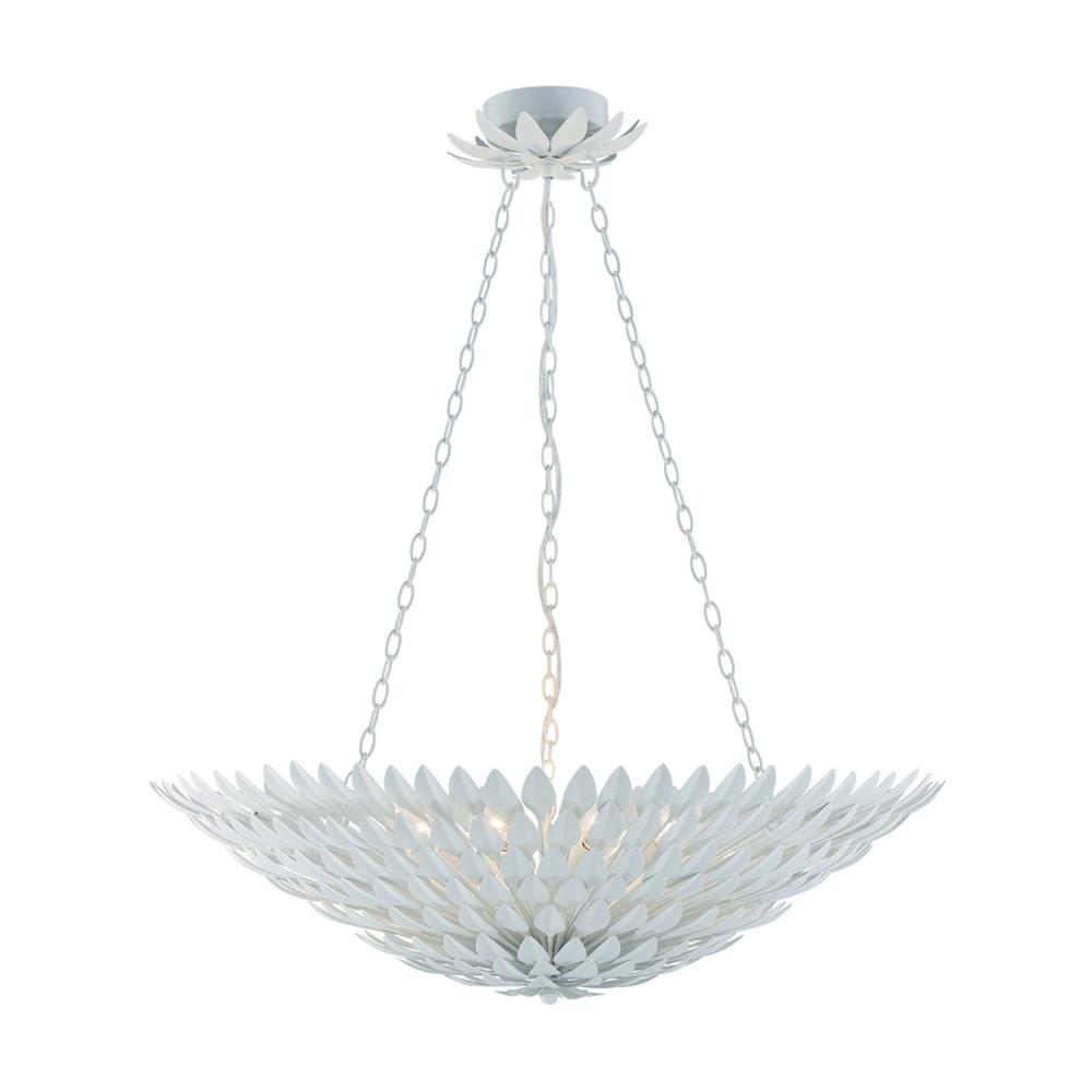 Broche 8 Light Matte White Chandelier