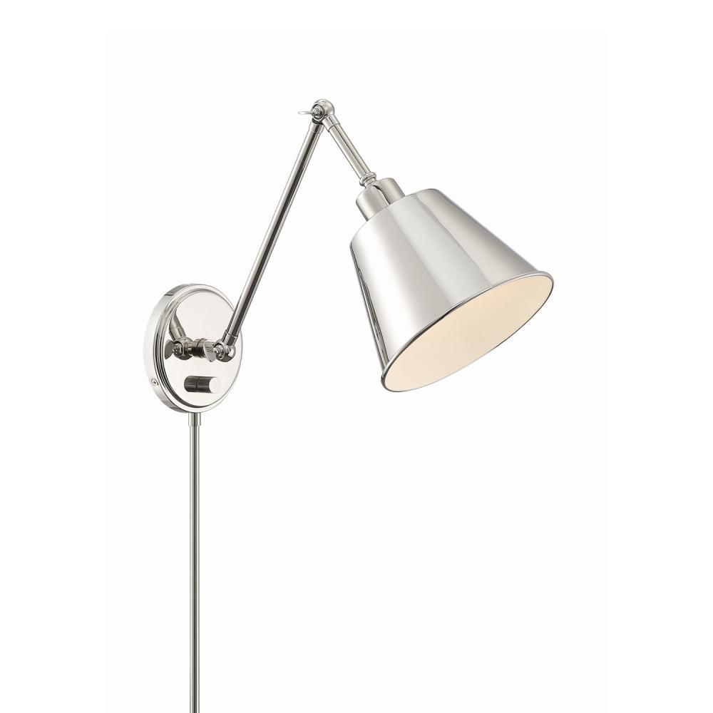 Mitchell 1 Light Polished Nickel Task Sconce