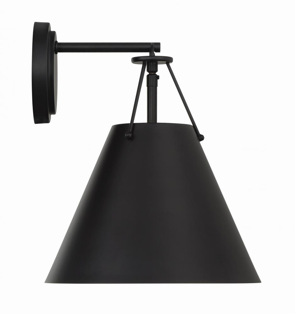 Xavier 1 Light Matte Black Task Sconce