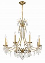 Crystorama 5938-VG-CL-MWP - Cedar 8 Light Vibrant Gold Chandelier