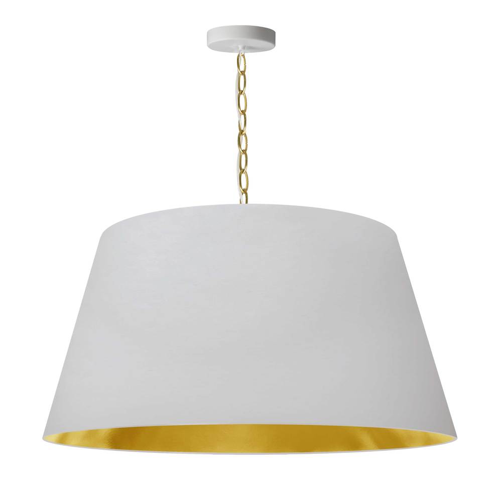 1LT Brynn Large Pendant, WHT/GLD Shade, AGB