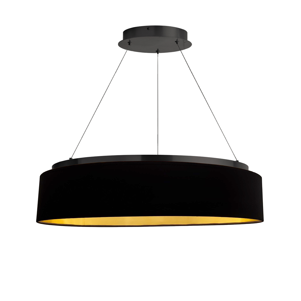 34W Chandelier, MB w/ BLK Shade