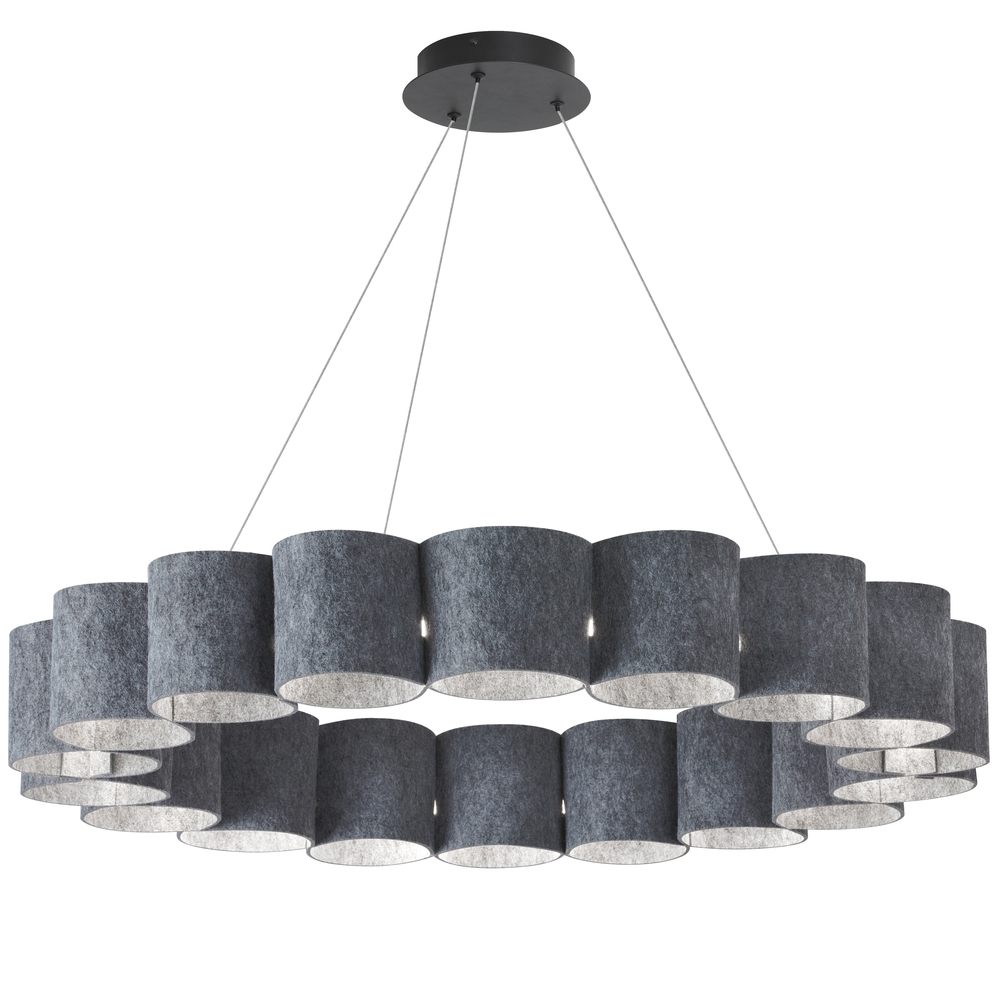 63W Chandelier, MB w/ GRY Shade