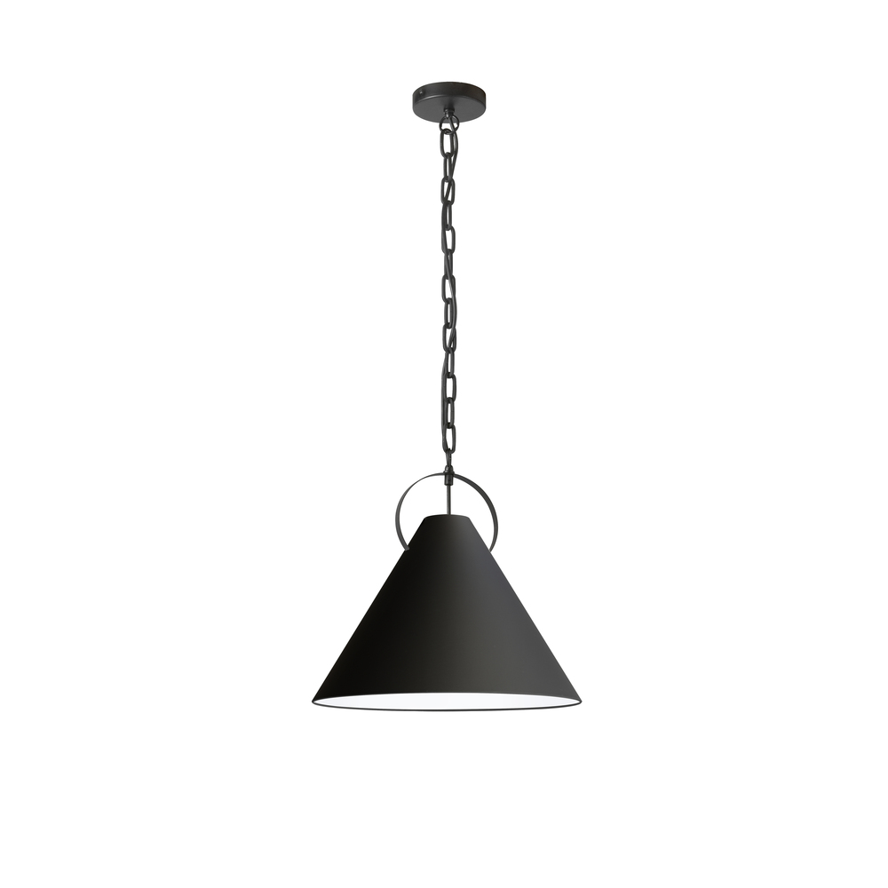 1LT Incand Pendant, MB w/ BK Shade