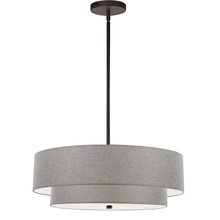 Dainolite 571-224P-MB-GRY - 4LT Incand 2 Tier Pendant, MB With GRY Shade