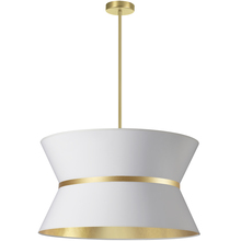 Dainolite CTN-244C-AGB-692 - 4LT Incand Chandelier, AGB With GLD ring, WH/GLD SH
