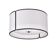 Dainolite NDR-153FH-BK-WH - 3LT Notched Drum Flush Mount MB, WH Shade & Diff