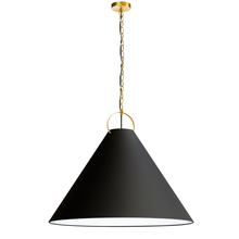 Dainolite PCN-321P-AGB-797 - 1 Light Incandescent Pendant, Aged Brass with Black Shade