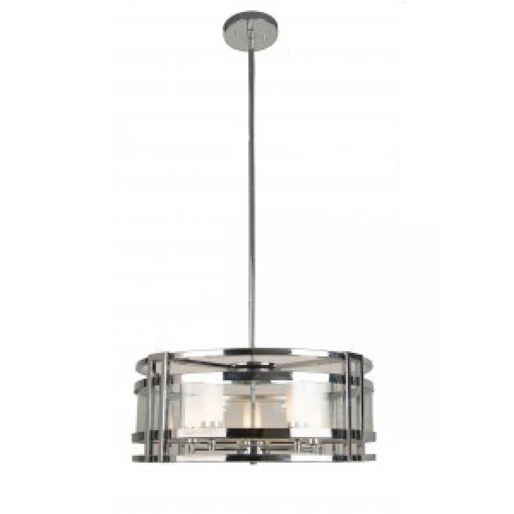 4 Light Pendant & Semi Flush; Clear glass in a Bronze finish with the following dimensions W: 24"