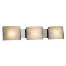 Levico LV-2603W-CH - 3 Light Vanity; Opal White glass in a Brushed Nickel finish with the following dimensions W: 30.5
