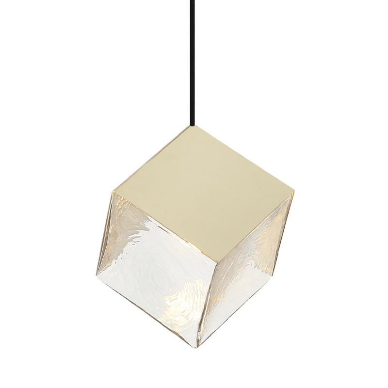 1 LT 7.2" "Cube" Champagne Gold Pendant