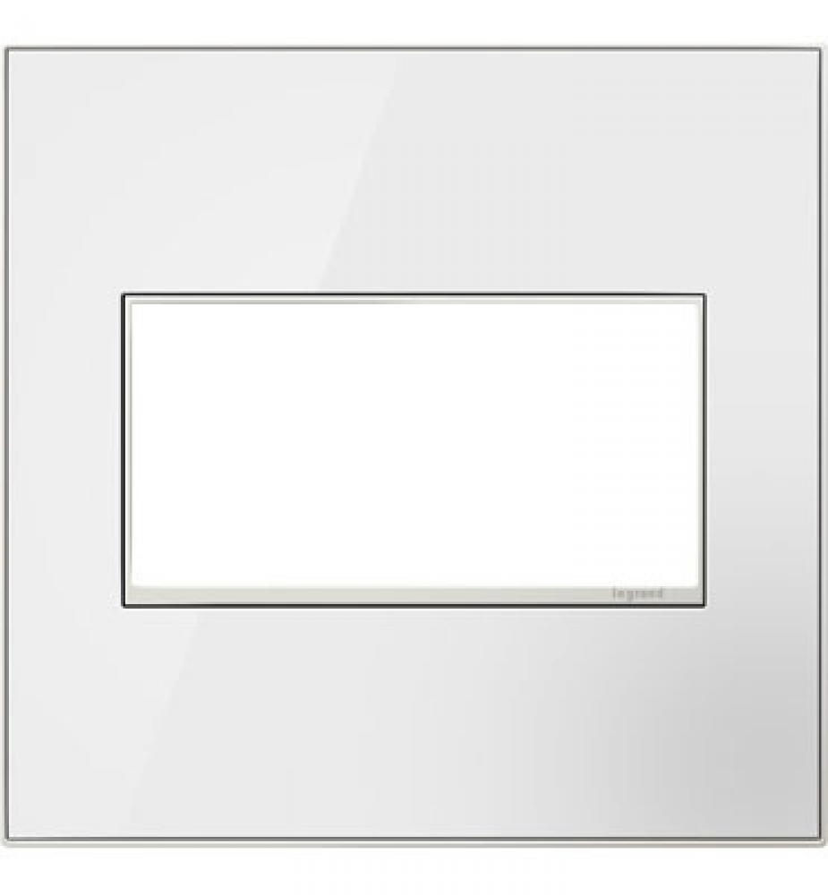 Mirror White-on-White,  2-Gang Wall Plate