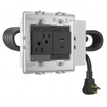 Legrand Canada AD2-RAC-G - adorne Furniture Power Center with 1 Outlet and 1 USB A/C Port