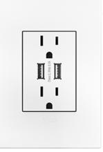 Legrand Canada ARTRUSB153W4WP - Dual USB Plus-Size Outlet Combo with Matching Wall Plate