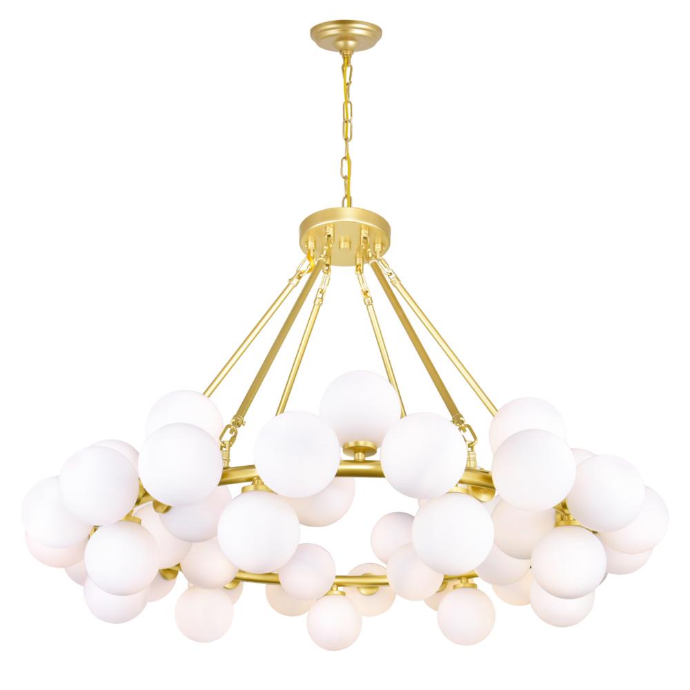 Arya 45 Light Chandelier With Satin Gold Finish