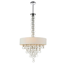 CWI Lighting 5627P26C - Chained 8 Light Drum Shade Chandelier With Chrome Finish