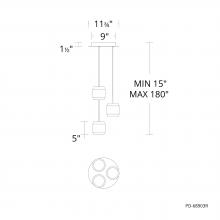 WAC Canada PD-68903R-BK - Banded Chandelier Light