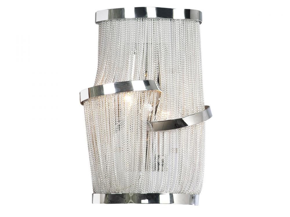 Mullholand Drive Collection Chrome Chain Wall Sconce