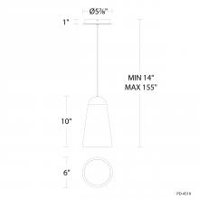 Modern Forms Canada PD-4510-35-BV/BK - Pompeii Mini Pendant Light